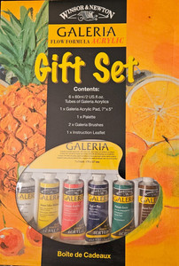 Acrylic Paint Winsor & Newton Galeria Flow Formula 6-2 oz Tubes + Gift Set