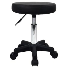 Round Rolling Stool Height Adjustable Stool with Wheels for Spa Salon Massage...