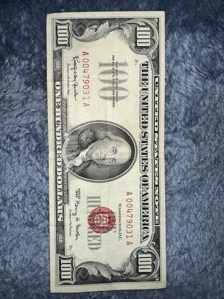 1966-A $100 Legal Fr. 1551 PMG XF-40 EPQ Serial A00479031A - Image 3 of 3