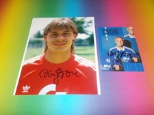Olaf Thon DFB FC Bayern Munich signed autograph on 20x25 photo + postcard