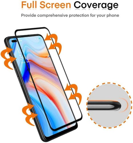Protector de pantalla resistente de vidrio templado cubierta completa curva 3D para Oppo Reno4 Z 5G - Imagen 8 de 12