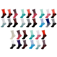 Women's Super Soft Cozy Warm Fuzzy Gradient Socks - 6 Pair Value Pack Assortment