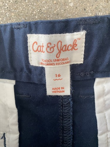 Cat & Jack school uniforms lot of 2 boys shorts blue, beige sz 16 NWT - Picture 4 of 13