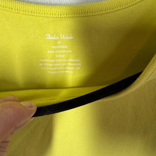 Studio Works Knit Tank Top Womens 1X Yellow 100% Cotton Summer Casual - Picture 8 of 8
