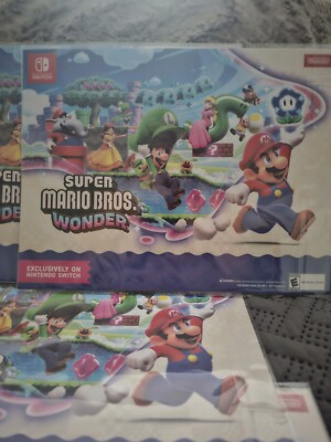 Super Mario Bros. Wonder GameStop Promo Poster & Stickers READ | eBay