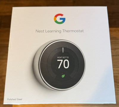 Google Nest 3rd Gen Smart Learning Thermostat - Stainless Steel (T3019US)