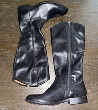 WORN ONCE / Frye Melissa Tall Riding Boot Women's US 6 B Black Leather 3470412