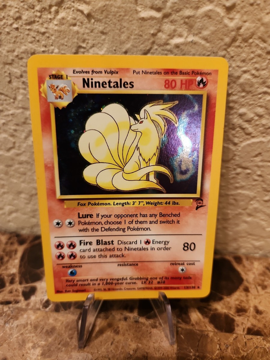 Menu * NEAR MINT * Ninetales 13/130 Base Set 2 Holo Rare Pokemon