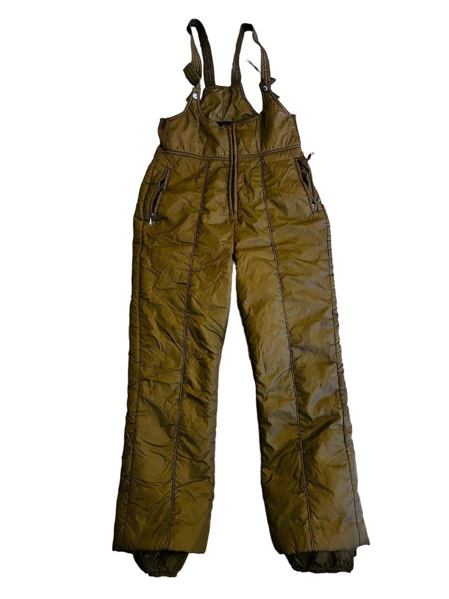 Edelweiss Ski Wear Youth Snow pants Size 14 Brown Front Zip Adjustable  Straps