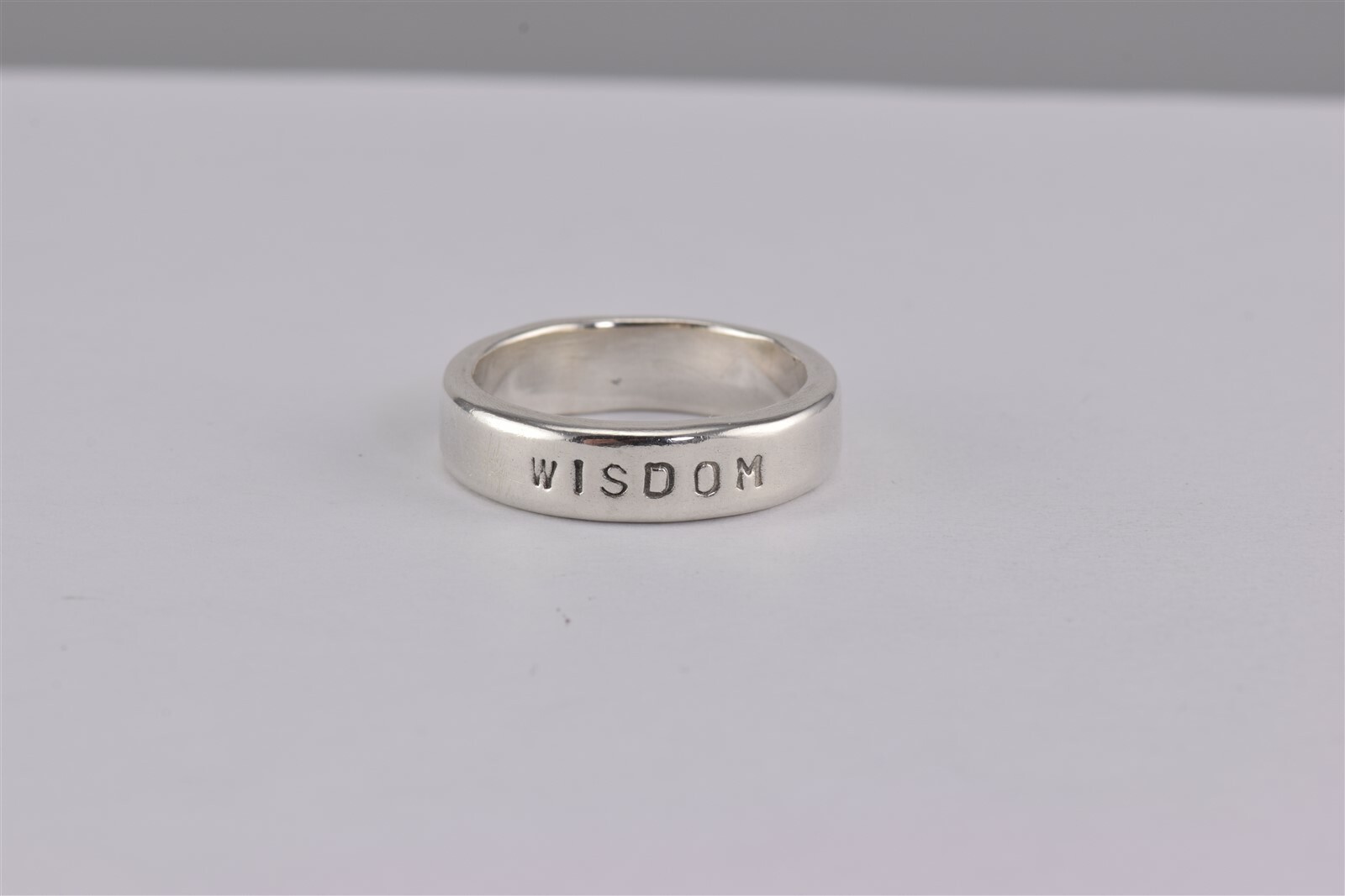Sterling Silver 5mm WISDOM Stackable Flat Sided T… - image 1