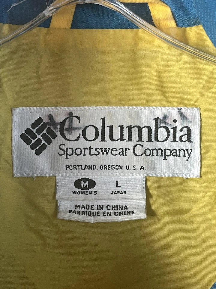 Chaqueta vintage Columbia Sportswear Company para mujer azul amarillo talla mediana Foto 3 de 4
