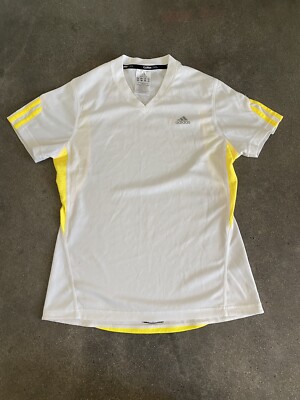 Adidas climax cool response t-shirt white & yellow unisex youth L
