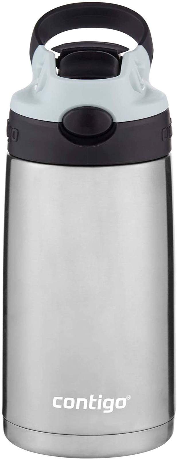 Contigo Kids Stainless Steel Water Bottle with Redesigned AUTOSPOUT Straw,  13 oz, Eggplant & Punch & Kids Stainless Steel Water Bottle with Redesigned