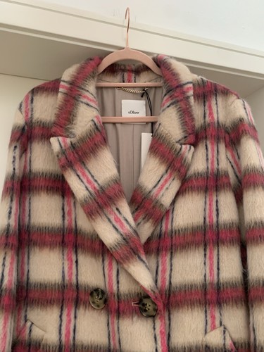s.Oliver Black Label Damen Mantel Gr. 40 - Kariert Neu mit Etikett - beige-rosa - Bild 4 von 6