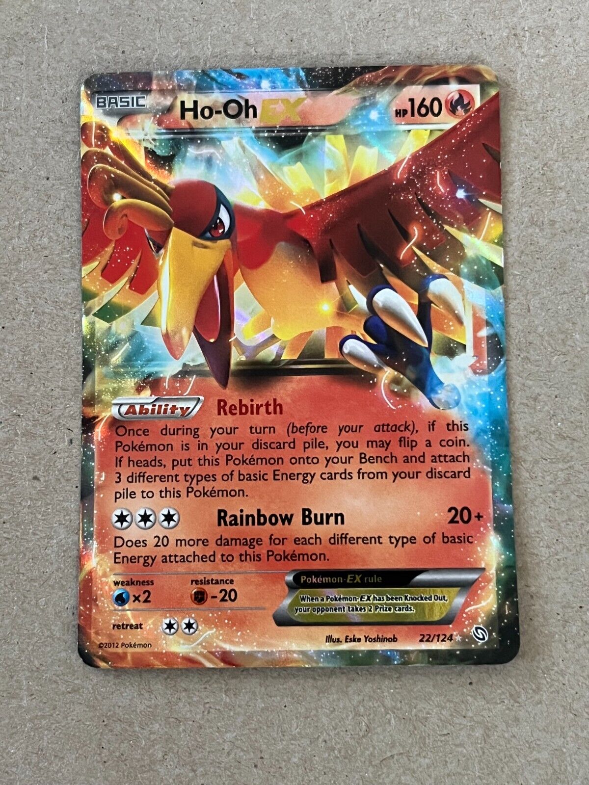 Pokemon Card: Ho-Oh EX Ultra Rare Holo Dragons Exalted 2012. 22/124