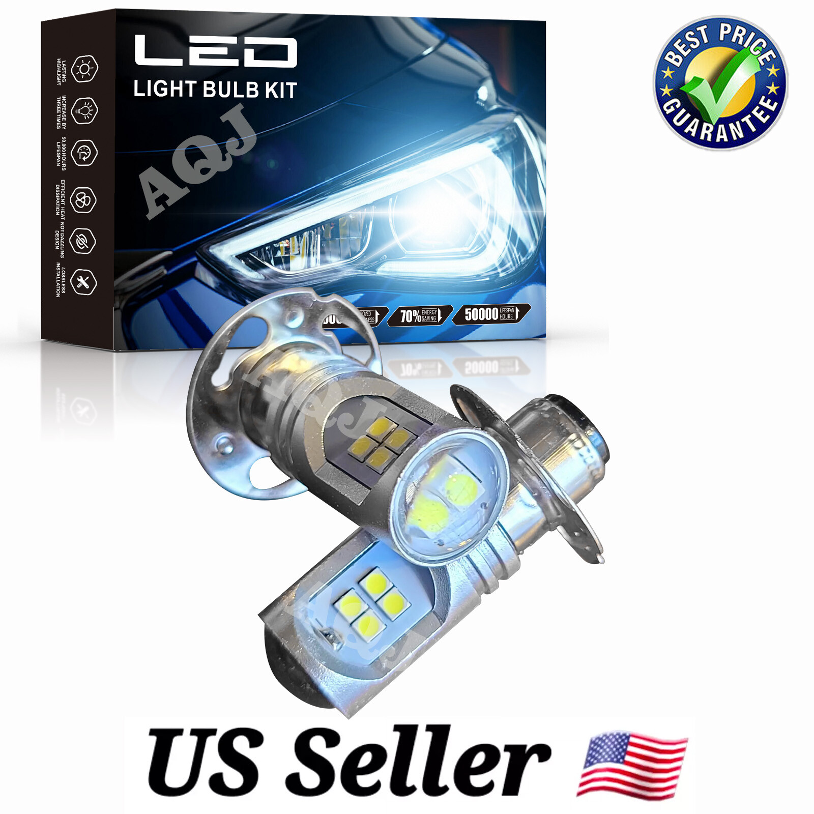 2 Super Brite LED Headlight Bulbs for Mahindra 2815 3215 3316 Tractors