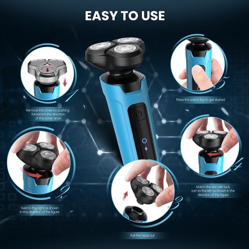 SEJOY 5in1 Electric Shaver for Men Grooming Kit IPX7 Rechargeable Hair Clippers - Picture 11 of 12