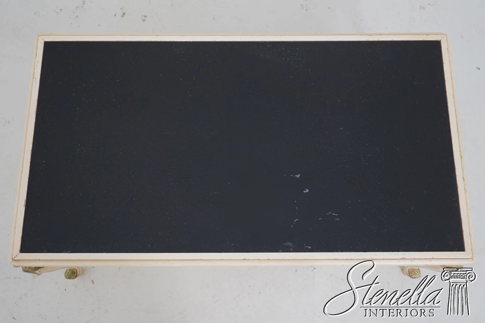 F63588EC: Mesa de centro de vidrio negro decorada con pintura estilo italiano Foto 3 de 4