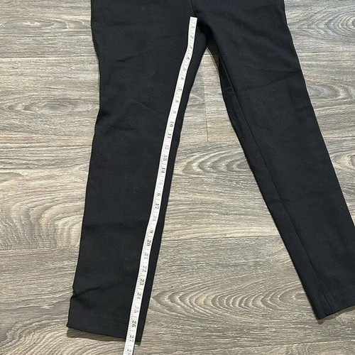 Ann Taylor Size 4 Ponte Ankle Pants Skinny Side Zip Flat Waist Stretchy Black - Picture 6 of 10