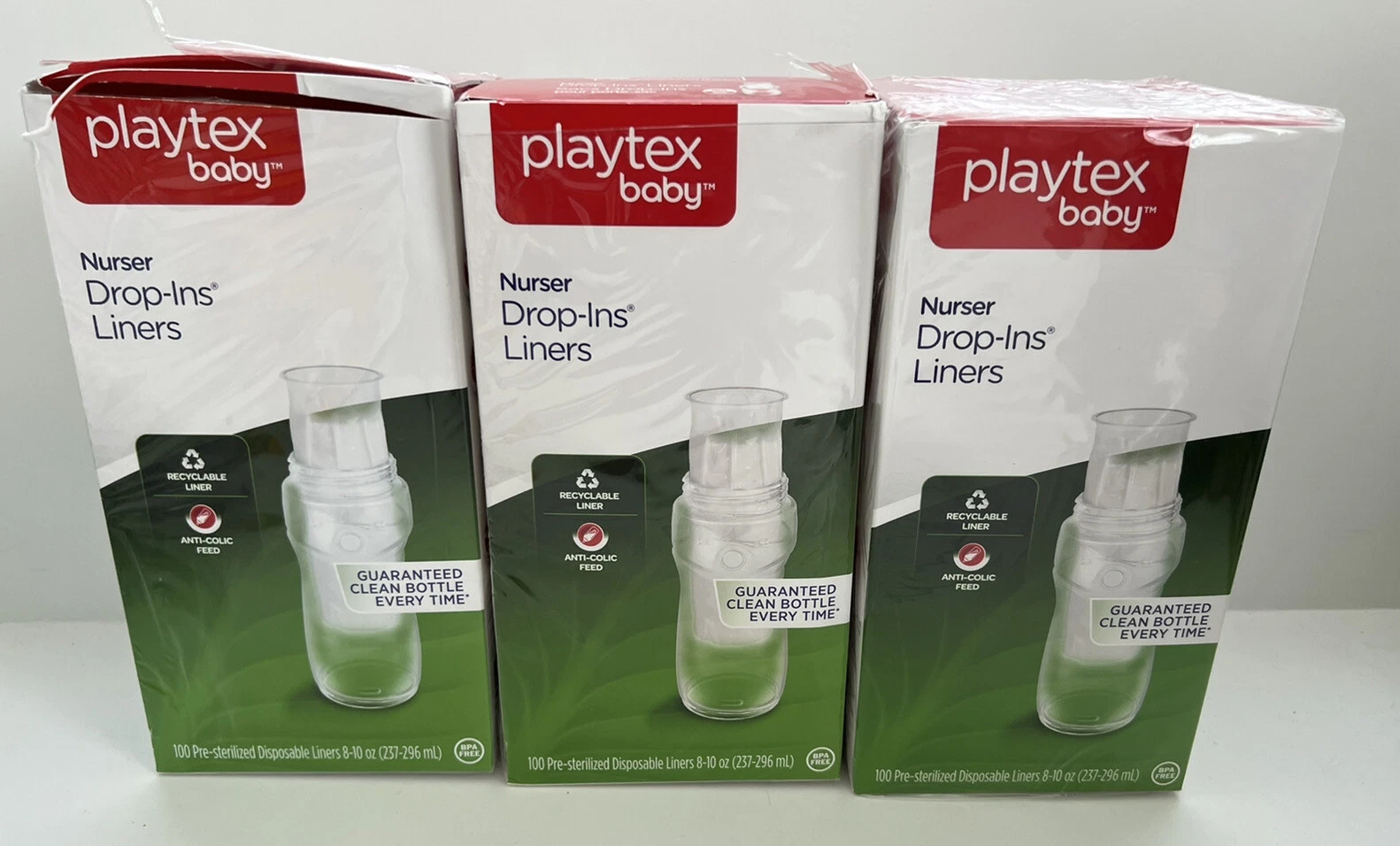 Playtex Baby Drop in Liners for Nurser Bottles 8-10 oz 300 OPEN BOXES