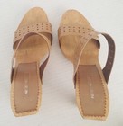 NINE WEST WOOD High Heel Platform Sandal Slides Sz 10 Leather Upper 5" — photo 6