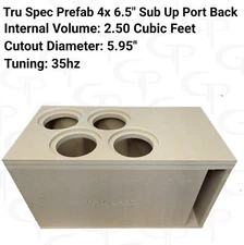 TRU SPEC Prefab Quad 6.5" Sub Up Port Back Subwoofer Enclosure box Vented