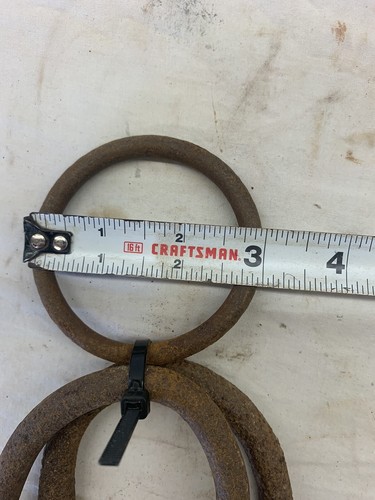 Antiguo Lote de Tres Anillos Sólidos de Hierro Forjado a Mano 3”x5” - Imagen 5 de 10
