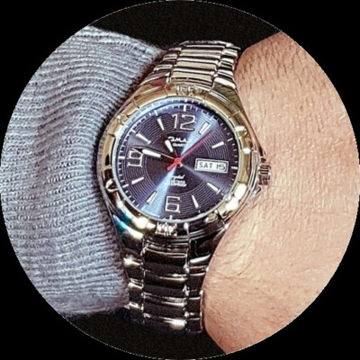 OMAX 5atm Blue & Silver S.Steel, Epson Seiko Movt Sporty Day & Date Watch DYB487