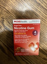 CVS Sugar Free Nicotine Gum Cinnamon 4 mg 100 CT EXP 4/28 - Fresh 