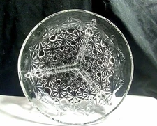 Vintage FRANCE Luxhem Veropa CUT Crystal Glass Divided Plate Bowl Dish Tray 