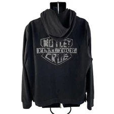 Women’s Motley Crue Final Tour Black Denim Fleece Jacket w Removable Hood 3X