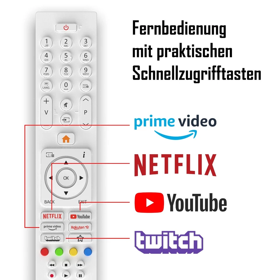 Telefunken XH24SN550MVD-W 24 Zoll Fernseher / HD Smart TV  (12V, DVD-Player) - Bild 4 von 4