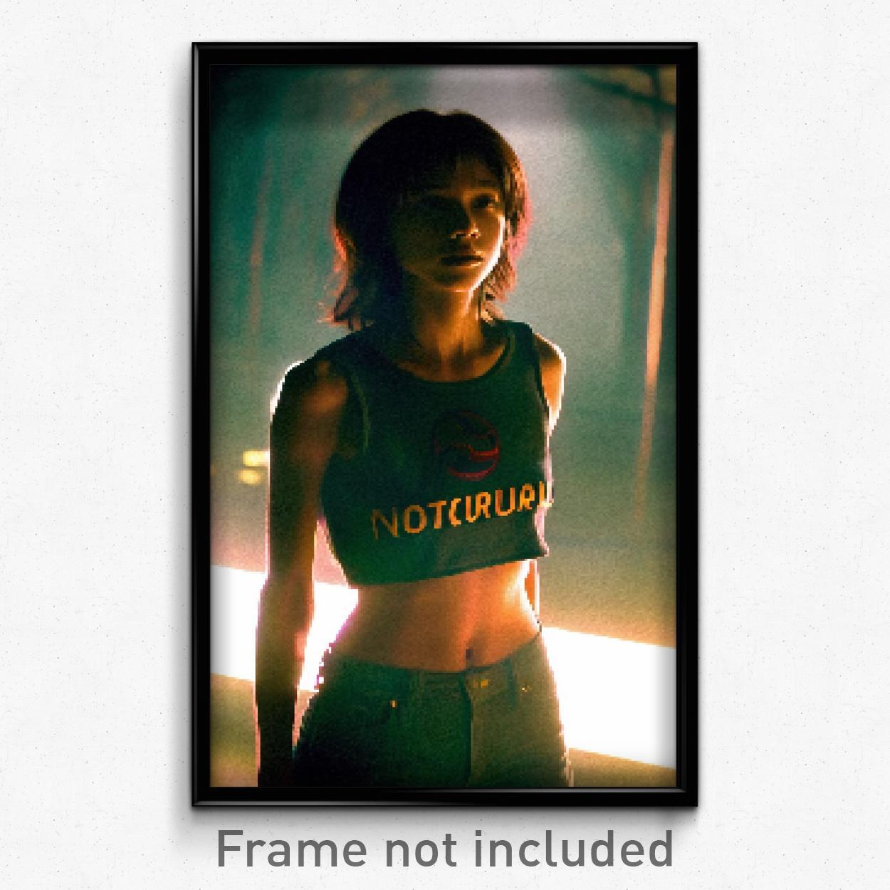 8 Bit Psychedelic Pixel Art Poster - Nocturnal Crop Video Game Print