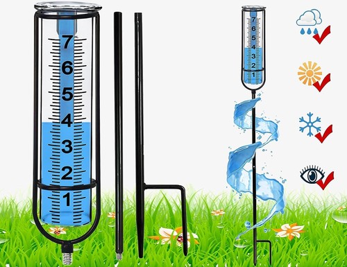 Decorative Metal Rain Gauge for Garden with Clear Readings and Stable Stake - Picture 3 of 9