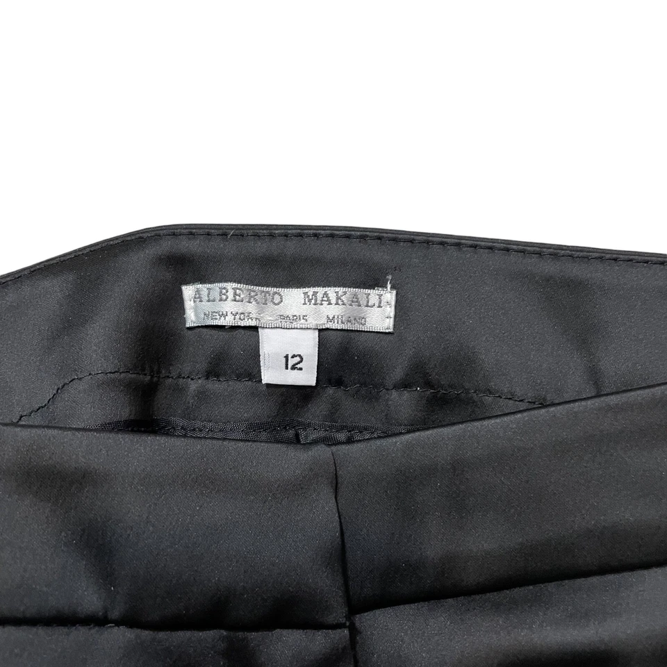 Pantalones de vestir brillantes Alberto Makali 12 negros con cremallera de cóctel Foto 2 de 4