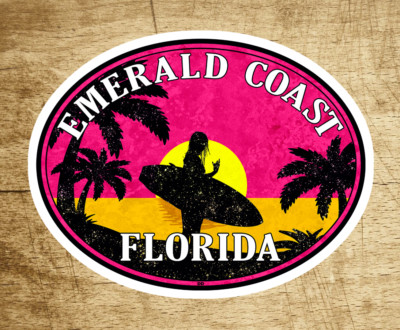 EMERALD COAST FLORIDA DESTIN PANAMA CITY DECAL STICKER PENSACOLA 3.6'' x 2.75''