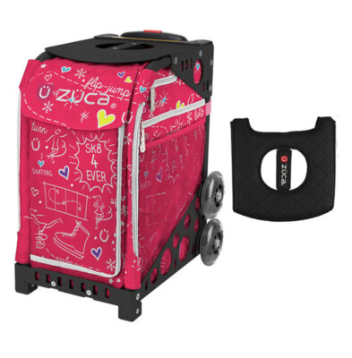 Zuca Sport Bag - Pink SK8 with  Black/Pink Seat Cover (Black Non-Flashing Wheels