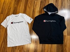 Champion Boys Large Lot Of 2 T-shirt Hoodie Cotton EUC