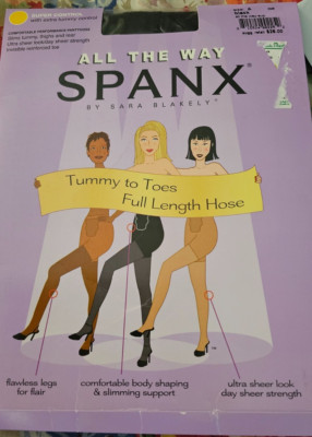 SPANX All The Way Super Control Tummy to Toes Full Length Pantyhose Black Size A