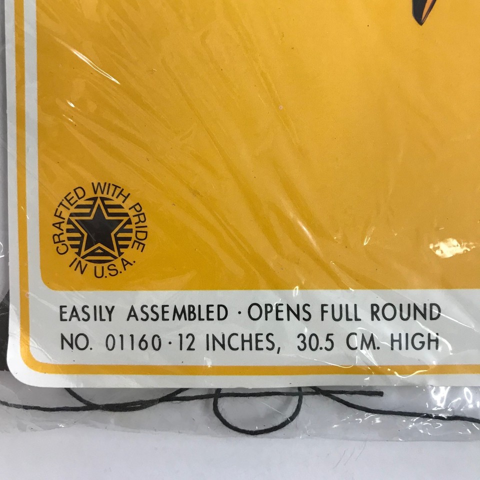 Vintage Beistle Witch on Broom Halloween Art Tissue Hanging Decoration