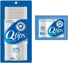 Q-Tips Cotton Swabs 375 Count+Travel-Size 30 Count -Original Cotton Swabs (2pcs)