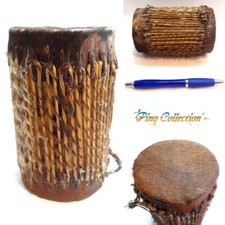 PICCOLO ANTICO BONGO TAMBURO AFRICANO Small Antique African Tribal Drum Leather