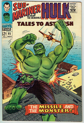 TALES TO ASTONISH  85  FN+/6.5  -  Solid Mid-Grade Hulk cover from 1966!