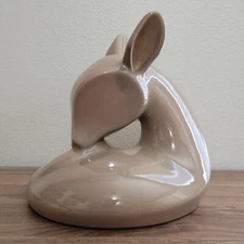 Vintage 1980 Jaru California Ceramic Deer Fawn Sculpture Statue 10" MCM Repaired