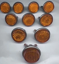 Lot of 20 ~ Goliath Industrial License Plate 1" Round Amber Reflectors