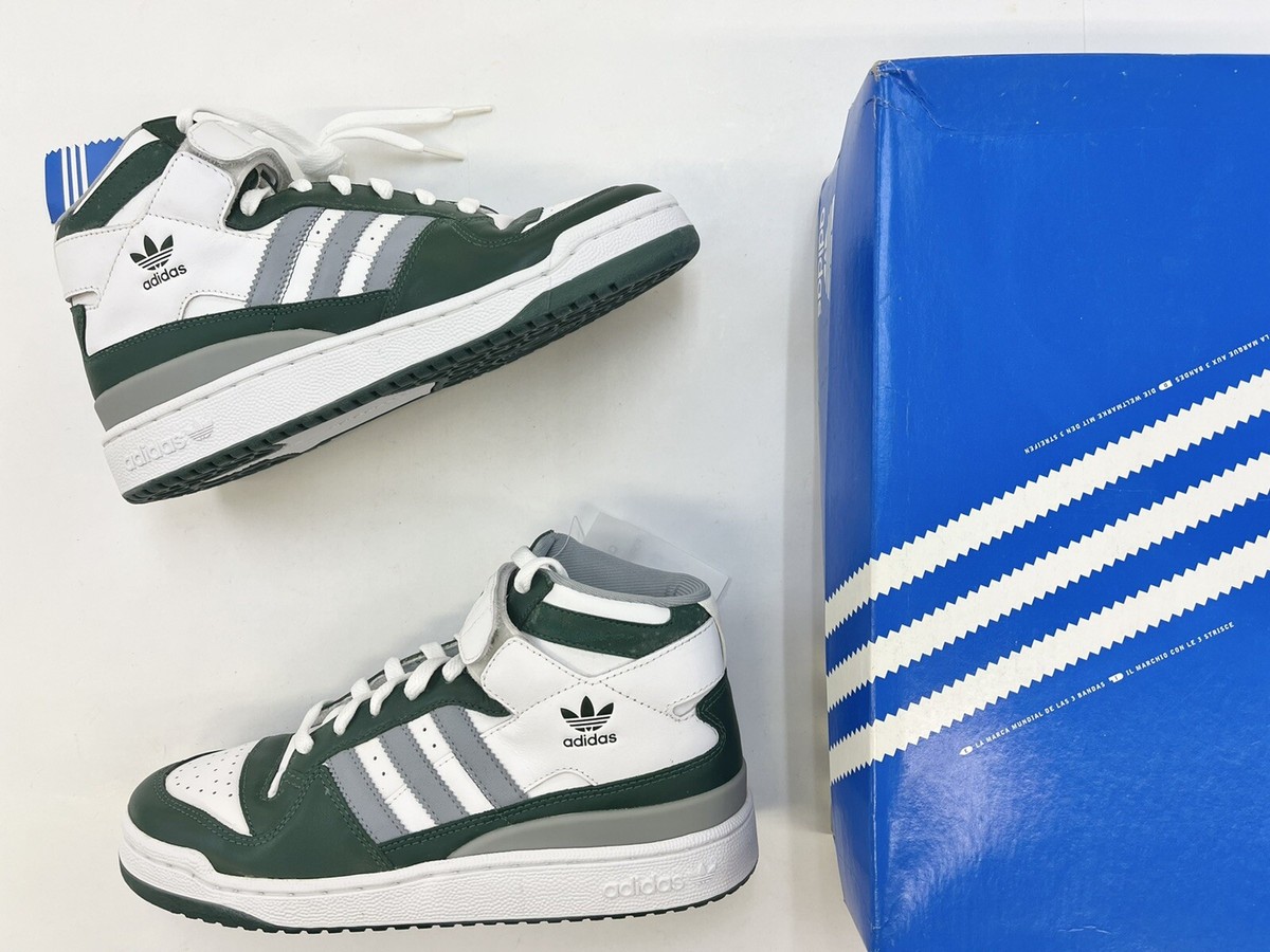 Adidas Forum Mid White Forest Green sz 8 men leather shoes vtg