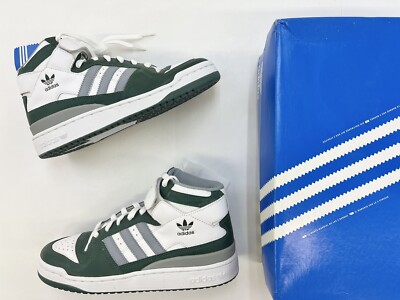 Adidas Forum Mid White Forest Green sz 8 men leather shoes vtg