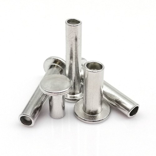10/50X M2-M6 GB875 Aluminum Flat Thin Head Semi Hollow Tubular Shank ...