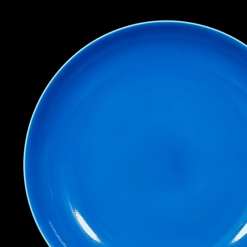 A Pair Vivid Collectable Art Hand Painting Monochrome Glaze Porcelain Plate - Picture 3 of 9