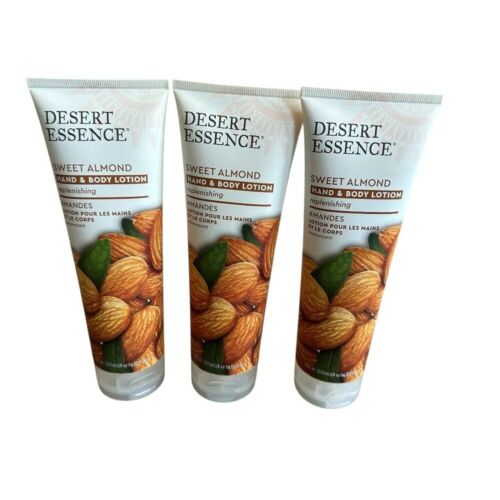 Desert Essence 3 Sweet Almond Hand Body Lotion Replenishing Cream 8Oz Sealed New